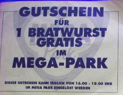 Bratwurst Gutschein Mega Park